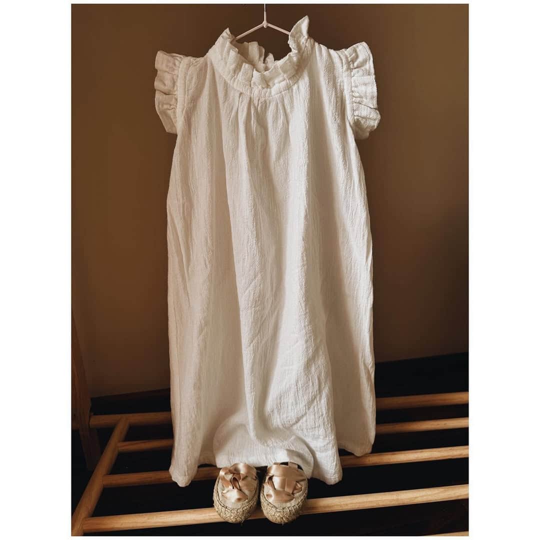 Rochiță din muselină cu guler maxi – White Cloud imagine 4