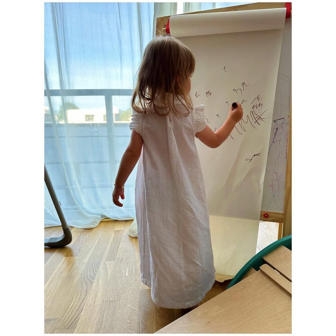 Rochiță din muselină cu guler maxi – White Cloud