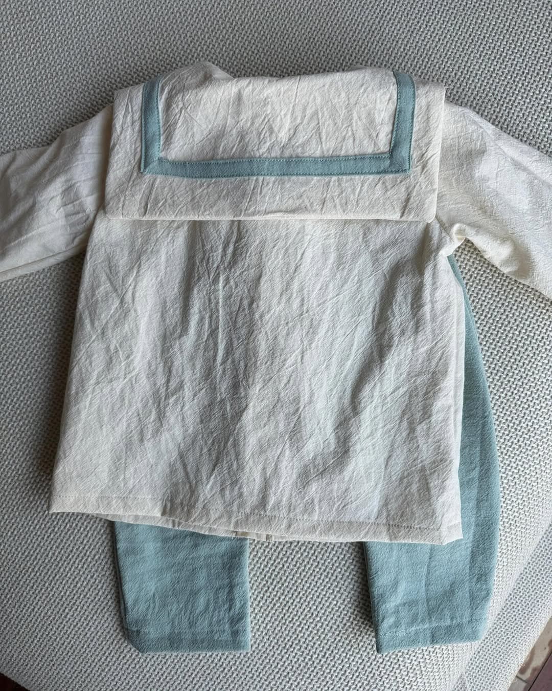 Set sailor din bumbac – Cream & Blue (2 piese)