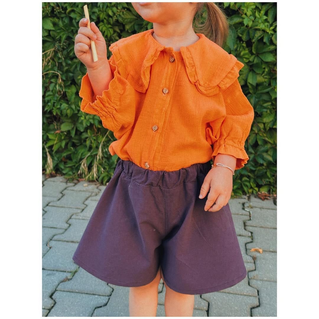 Set oversized din muselină – Mandarin & Plum (2 piese) imagine 3